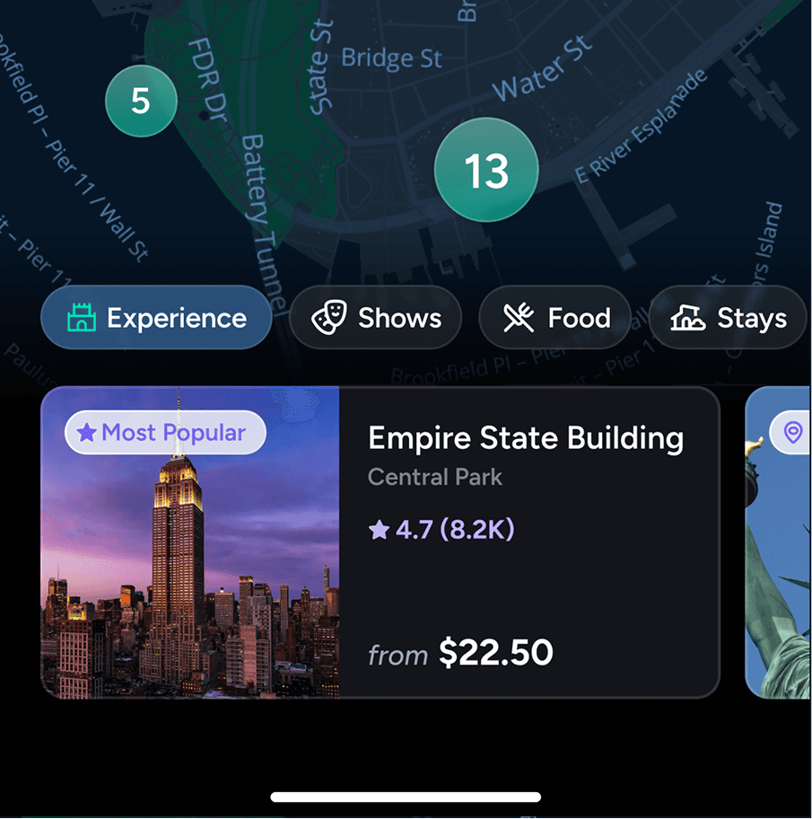 Tickadoo event discovery interface